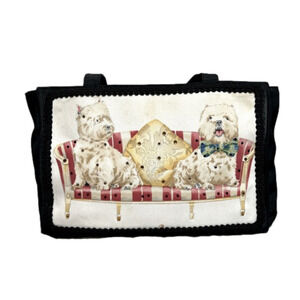 𝅺LIZ Soto Accessories Vintage Dog Purse/Handbag/Shoulder bag - Black, White